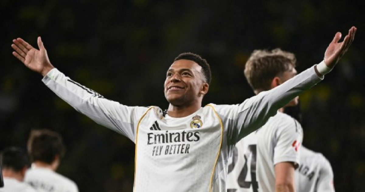 '음바페 멀티골 폭발' 레알 마드리드, 비야레알 2-0 꺾고 라리가 선두 탈환