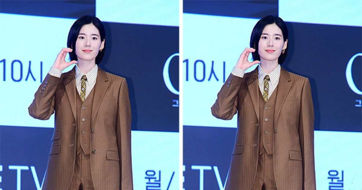 정은채 제작발표회 수트 패션