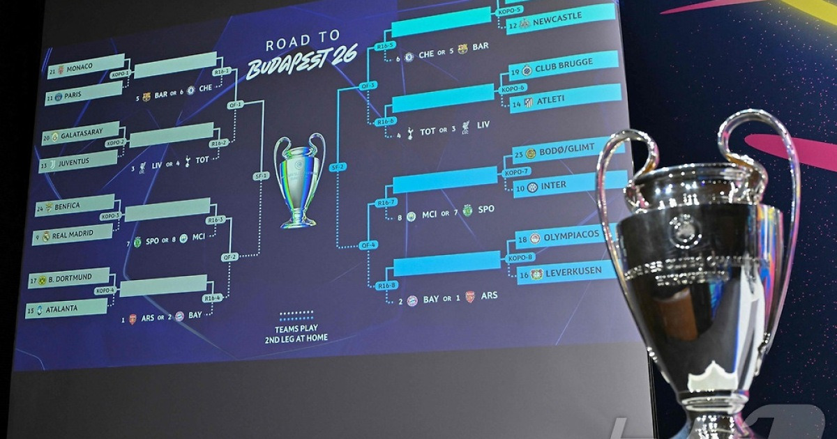 PSG, UCL 16강 PO 모나코와 대결…벤피카는 레알과 또 만나