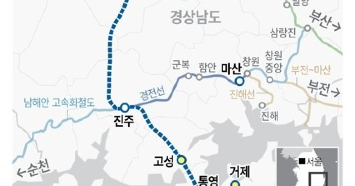 남부내륙철도 노선도 그래픽(연합뉴스)