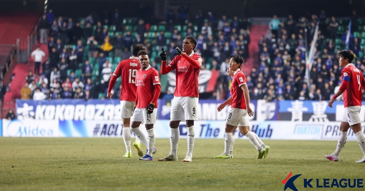 '조르지 동점골' 포항, ACL2 16강 1차전서 감바와 1-1 무승부
