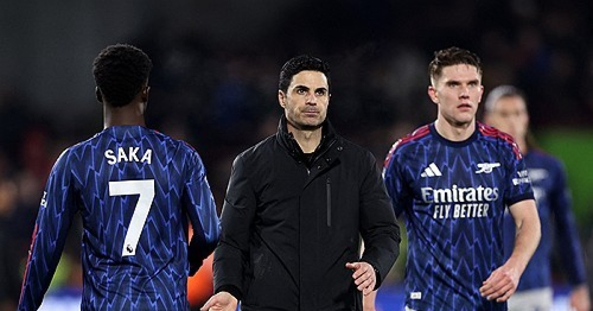 '초비상' 선두 아스널, 또 우승 못하나→2위 맨시티와 승점 4점 차…브렌트퍼드 원정 1-1 무승부 [EPL 리뷰]