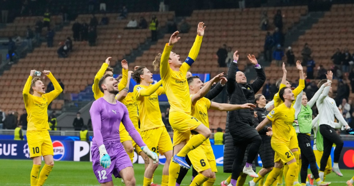 5만명 작은 도시의 ‘기적’... 보되/글림트, 지난시즌 챔피언스리그 준우승팀 인터 밀란 격파하고 창단 109년 만의 16강 진출