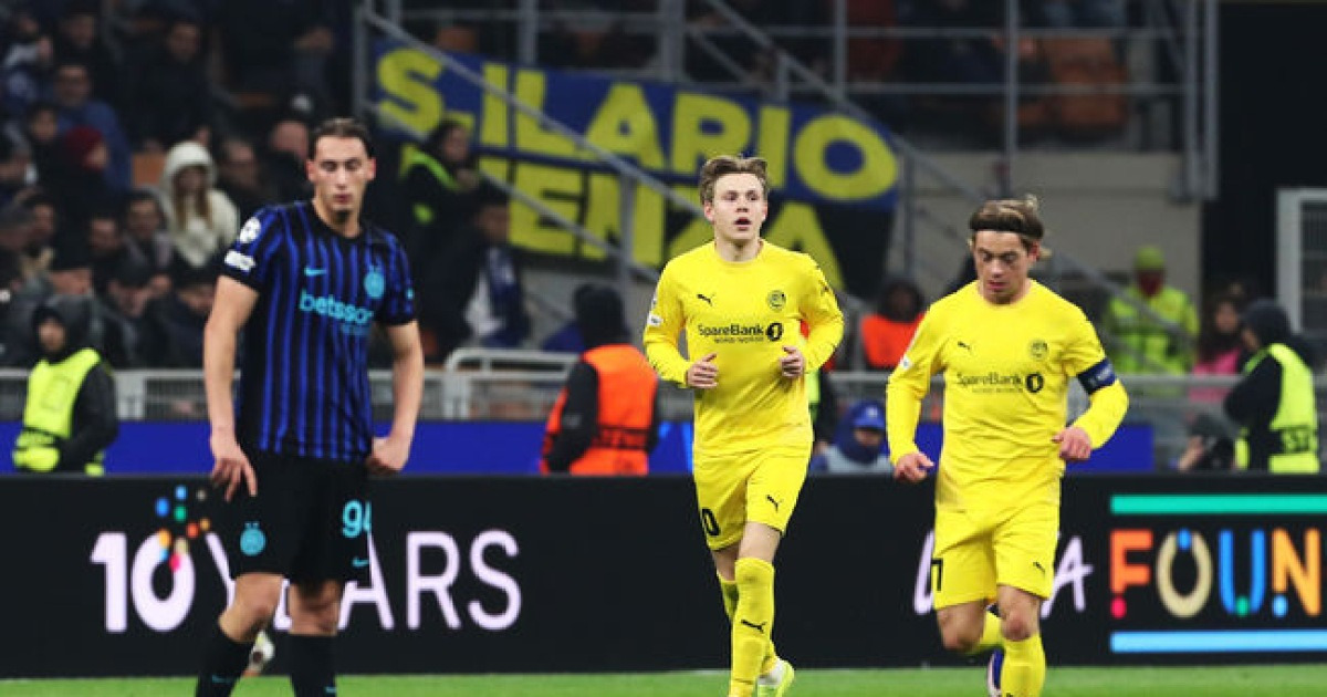 인터 밀란, 안방서 '북극권' 보되/글림트에 1-2 패배...합산 스코어 2-5 패배로 UCL 탈락