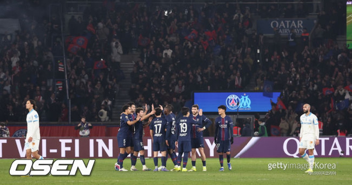 '이강인 21분' PSG, 모나코와 2-2 무승부→합산 스코어 5-4로 UCL 16강행 성공