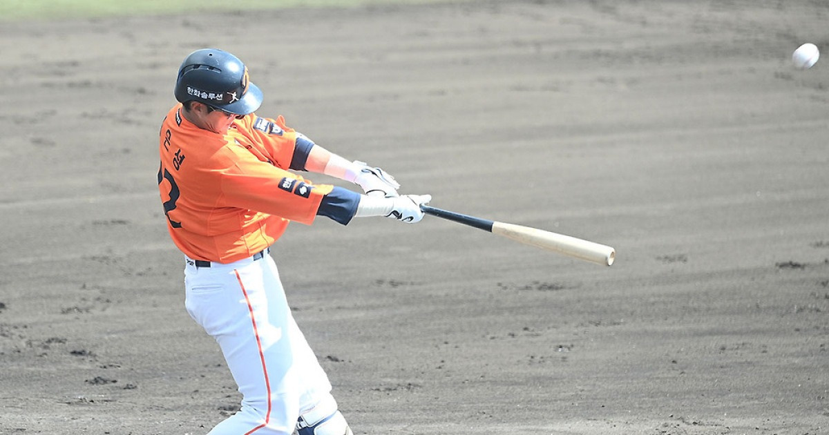 한화, 연습경기 연승 행진... 채은성의 맹타가 결정적