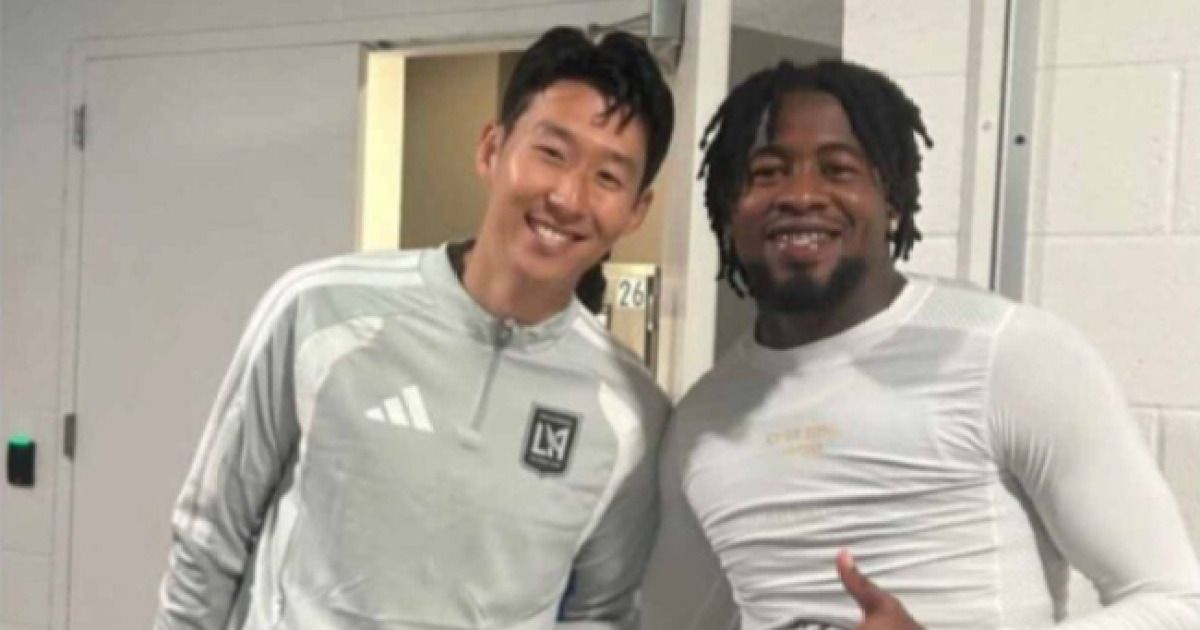 ‘흥민이 형 영광입니다’ LAFC에 1-7 참패했지만…라커룸서 손흥민 만나 ‘자랑 인증샷’