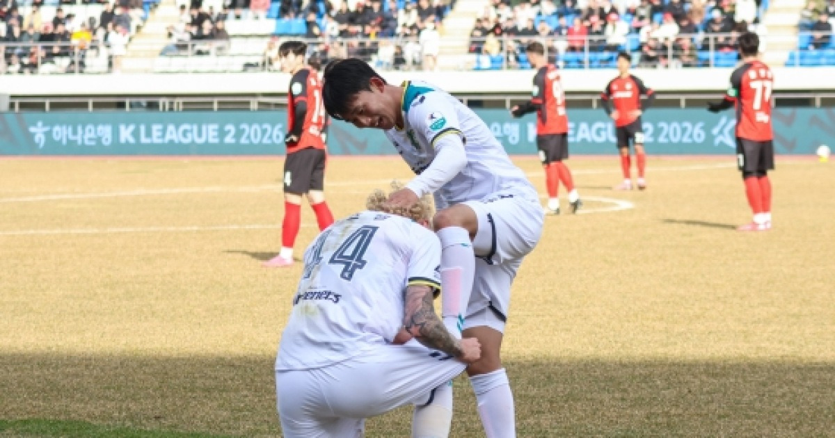 안산, 김해와의 경기서 역전승 쟁취... 정현우 멀티골