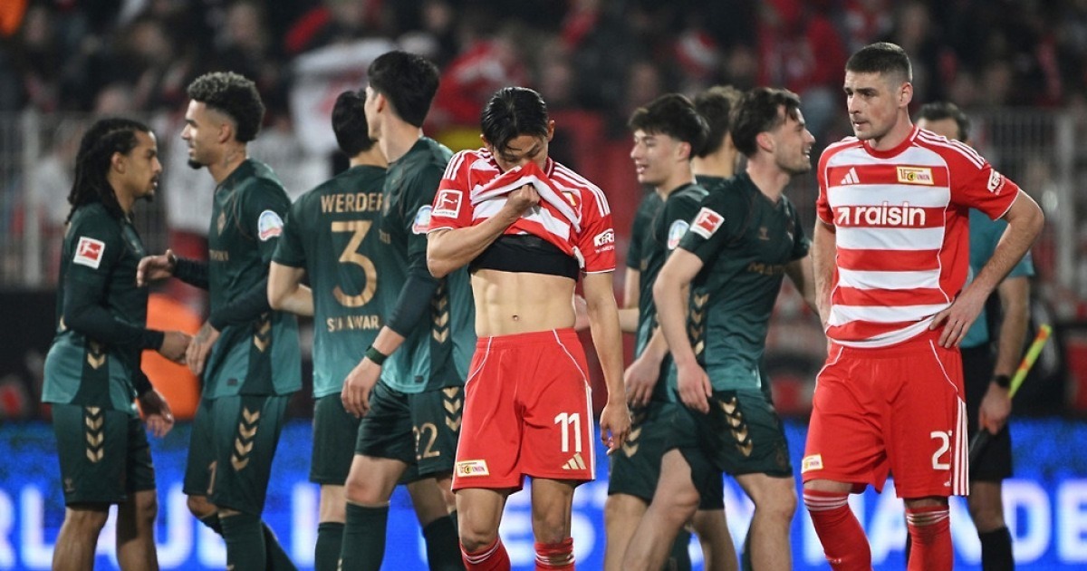 '정우영 교체 출전' 베를린, 수적 열세 속 브레멘에 1-4 역전패