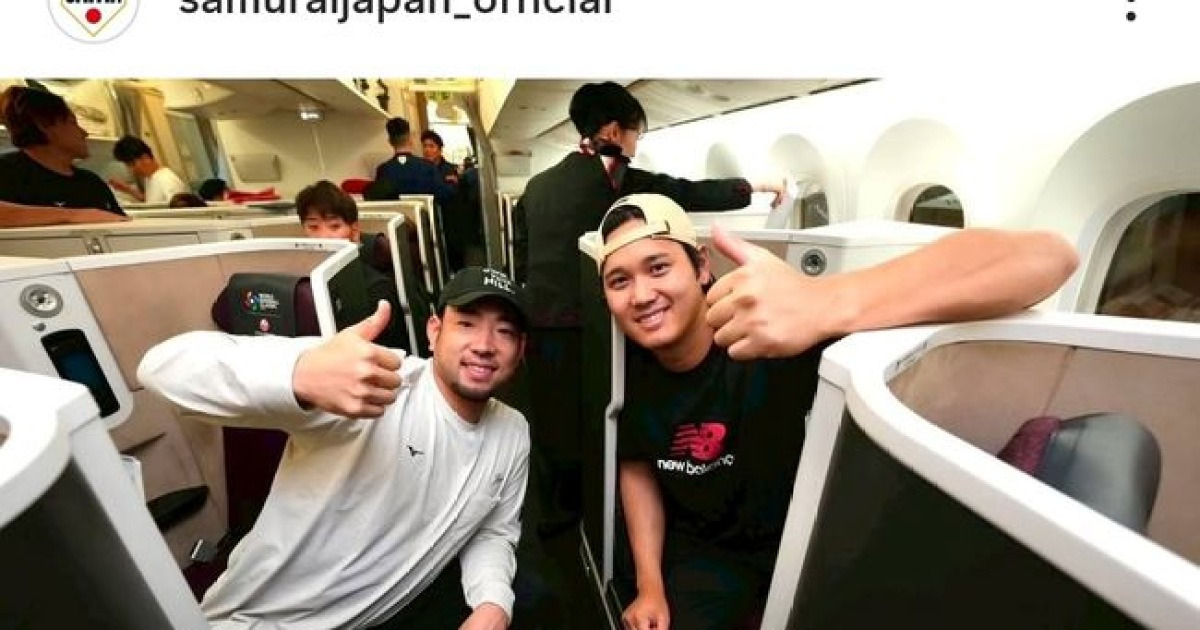 “수학여행 왔냐?” 오타니·스즈키 전세기 인증샷…팬들 반응 폭발 [WBC]