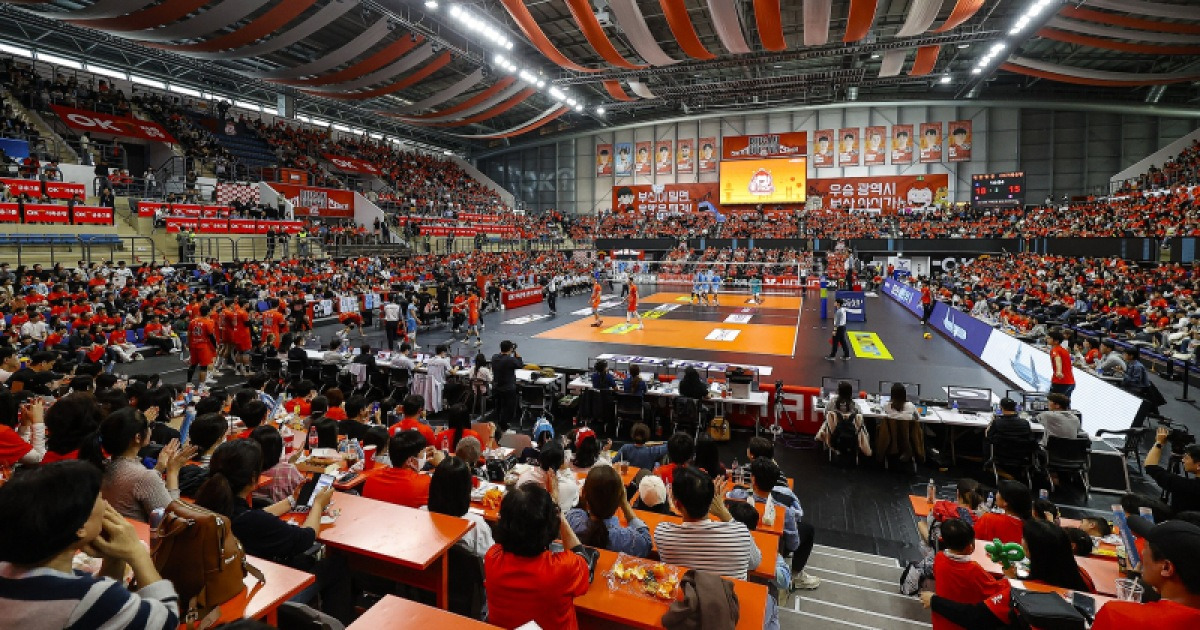 봄 배구 탈락에도 최종전 매진, '부산' 연고지 이전 효과 OK