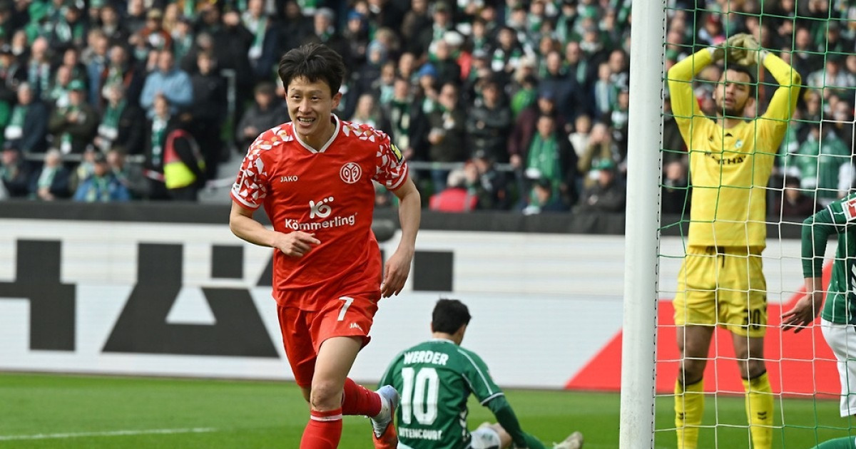 이재성, 2경기 연속골+시즌 6호골…마인츠는 브레멘에 2-0 승리