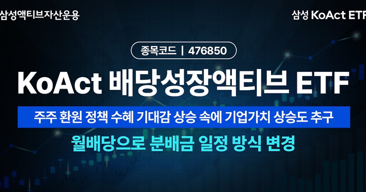 KoAct 배당성장액티브 월배당 전환…매달 0.5% 목표