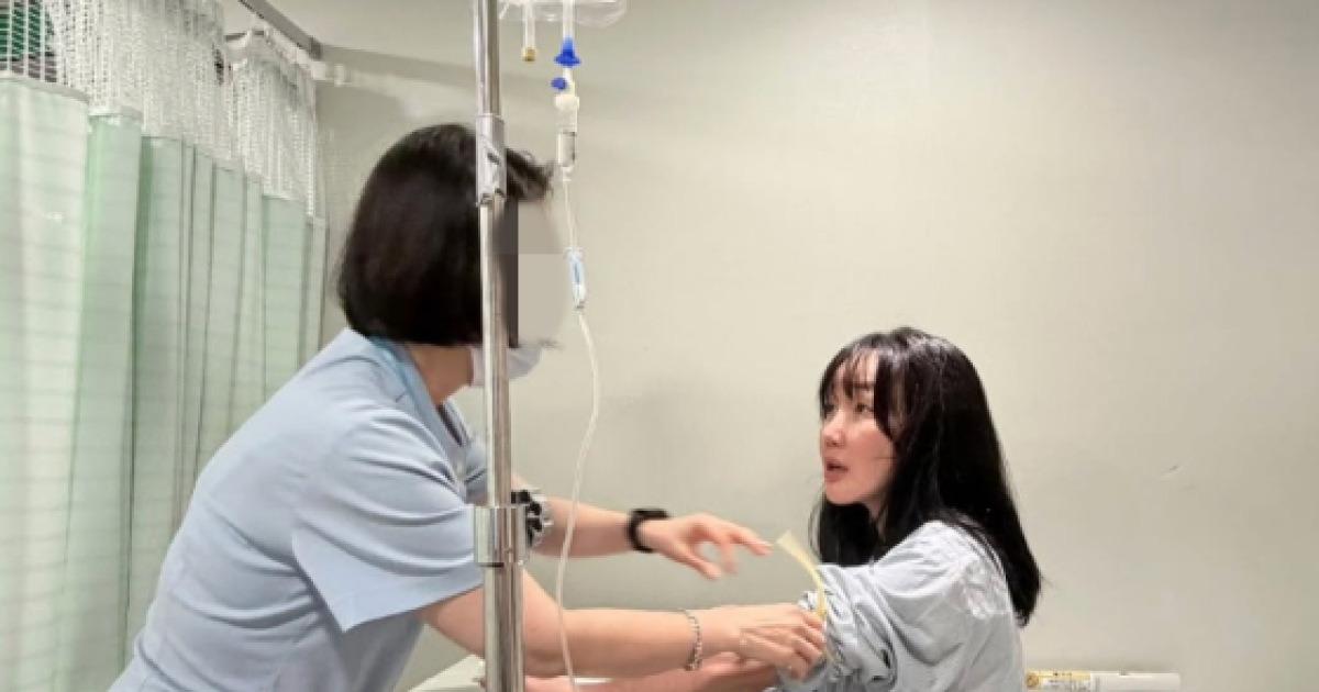 낸시랭, 맹장 수술로 병원 行 