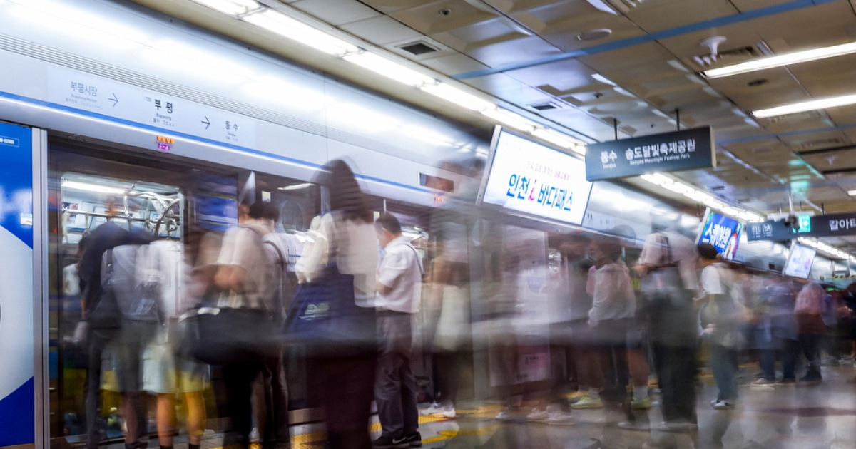 인천지하철 이용객 증가 관련 이미지