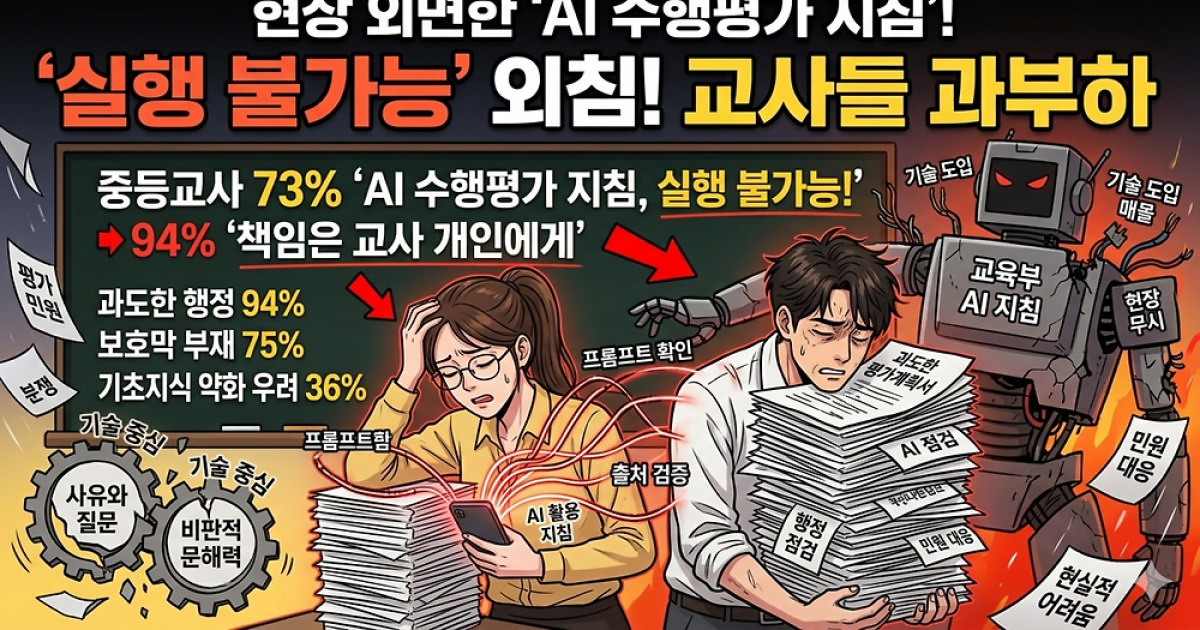 중등교사 10명 중 7명, AI 수행평가 사실상 불가능 [세상&]