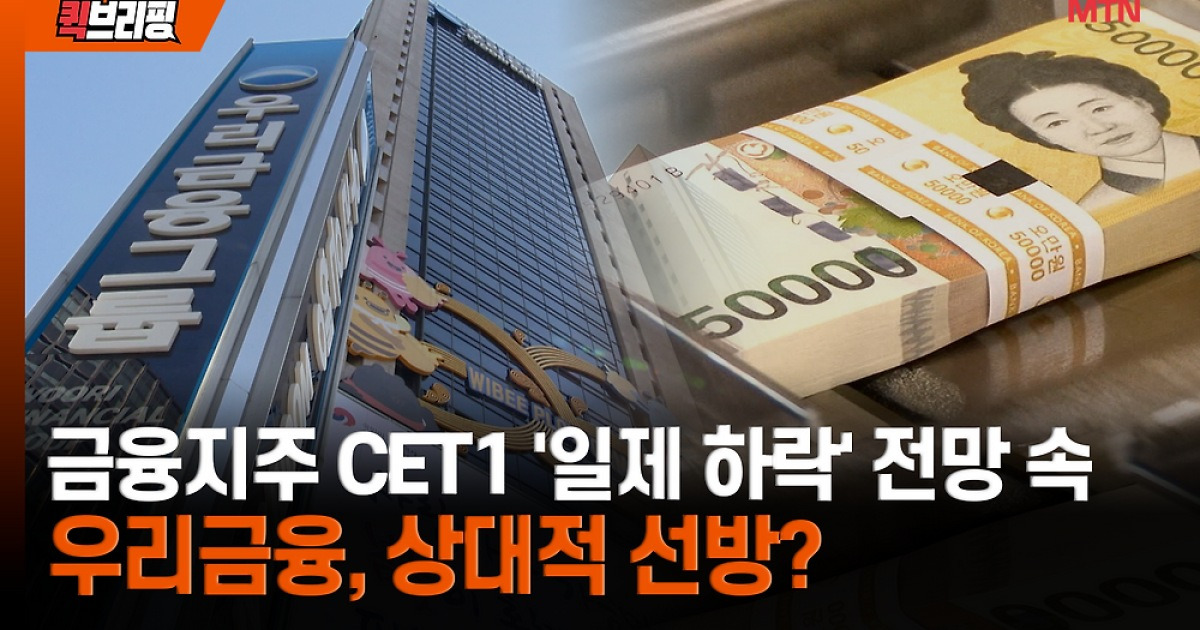 금융지주 CET1 '일제 하락' 전망 속 우리금융, 상대적 선방?