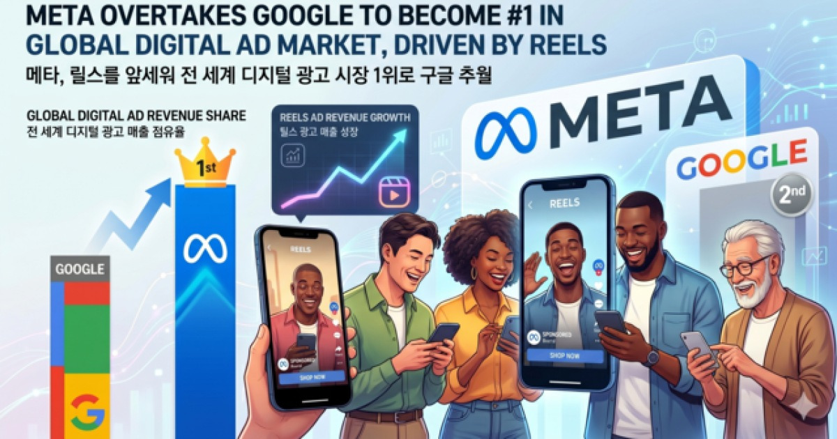 AI·숏폼으로 웃은 메타…구글 제치고 디지털 광고 시장 1위 된다