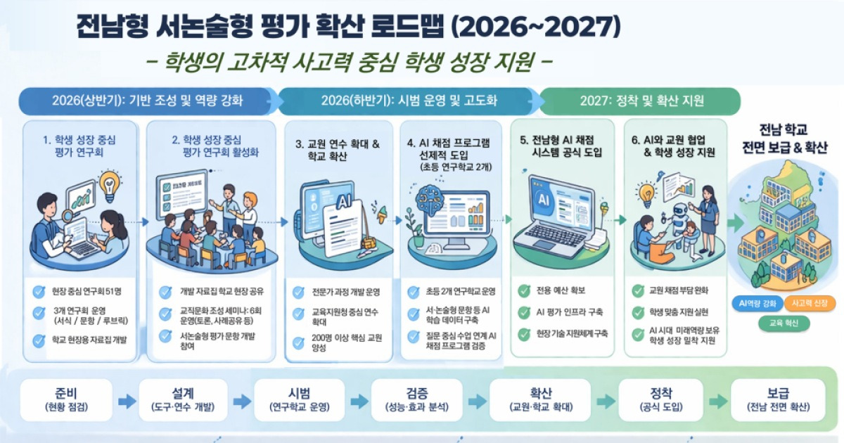 전남교육청, AI 채점 시스템 도입으로 서·논술형 평가 전면 확산