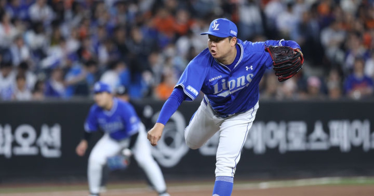 삼성, 6-5로 한화 꺾고 단독 2위 도약…김서현, 사사구 7개 '와르르'