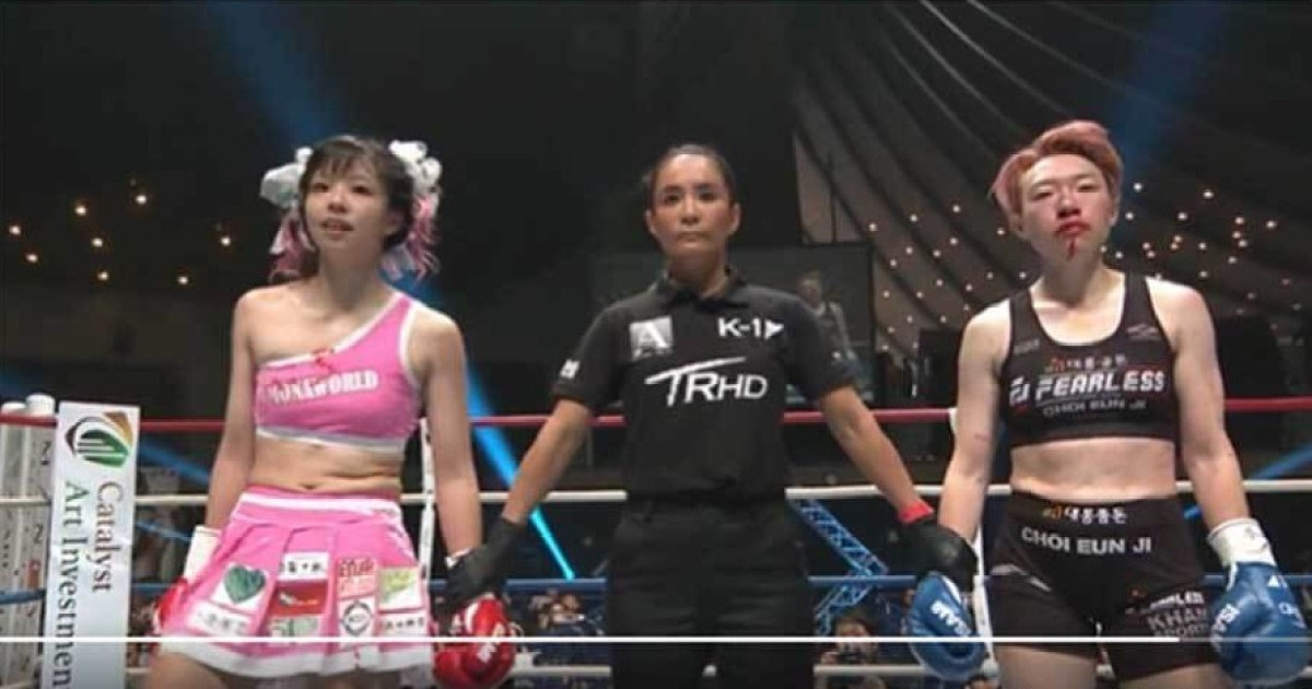"춘리 같아" 한국인 선수 코피 쏟았다…日 여성 파이터에 안면 킥+강펀치 허용→0-3 완패 "실력 이어 패션까지 압도"