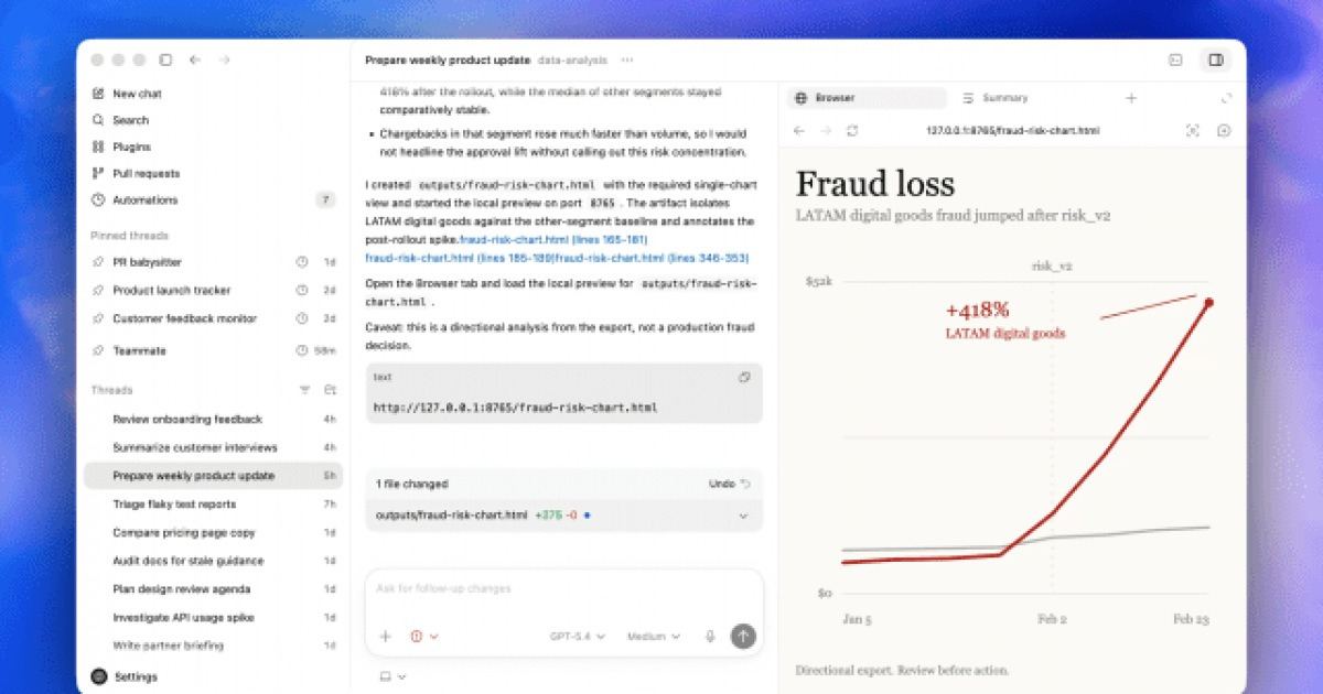 오픈AI, '코덱스' 업데이트…"코딩 넘어 컴퓨터 직접 제어"