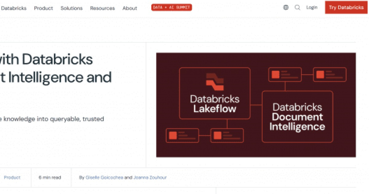 "OCR 넘어서"…데이터브릭스, 문서 이해 AI 플랫폼 공개
