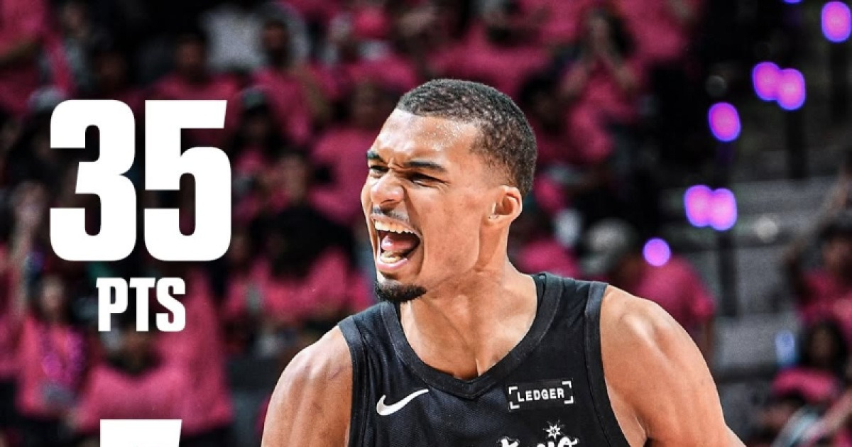 PO 데뷔전서 역사 쓴 ‘신인류’ SAS 웸반야마…“3년 차에 완성형 선수됐다” 찬사까지