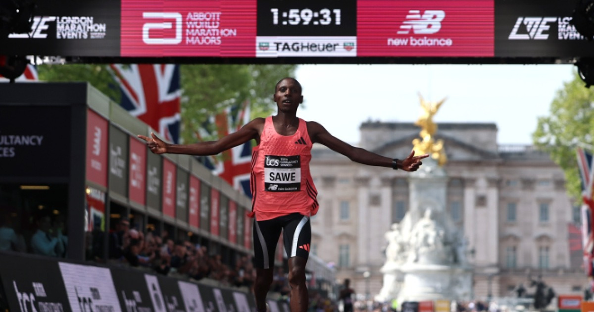 마라톤 2시간 벽 깨졌다…케냐 세바스찬 사웨, 런던서 1시간 59분 30초 세계신기록