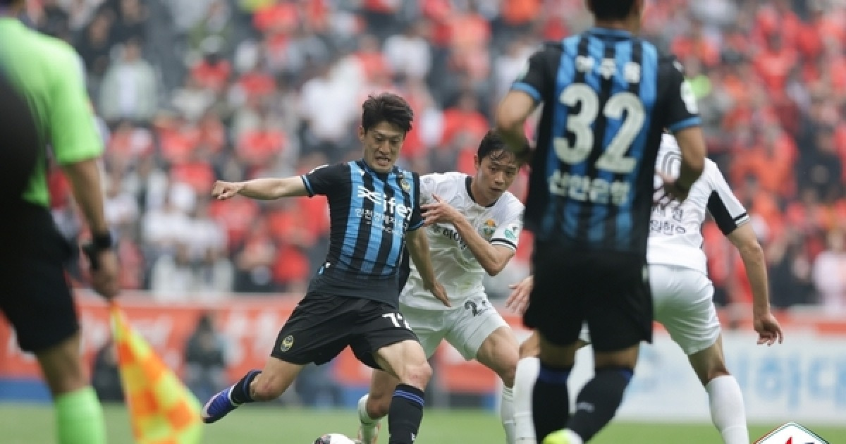 강원FC 압박에 막힌 인천Utd, 안방서 3연승 도전 무산