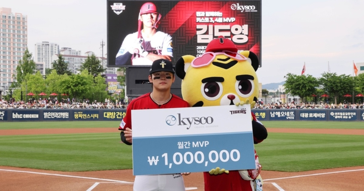 ‘홈런·타점 1위’ 김도영-‘ERA 1.64’ 올러, KIA 3~4월 월간 MVP 선정