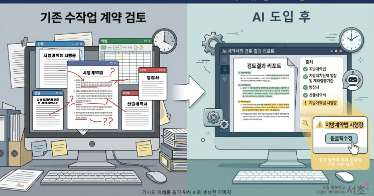 서초구, 전국 첫 'AI 계약서류 검토시스템' 9월 가동