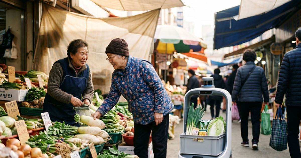 전통시장에 AI짐꾼 등장,,,성남시 실증 나서