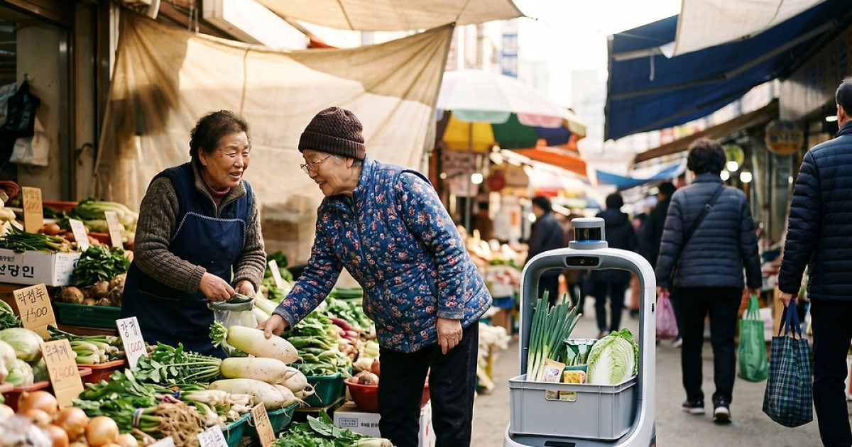 전통시장에 인공지능 로봇 짐꾼이···성남시, 전국 최초 실증 사업 추진