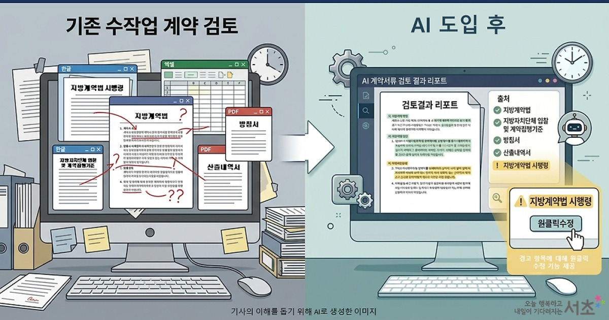 공공기관 계약도 AI로! ...서초구, 전국 최초 AI 기반 계약서류 검토시스템 구축