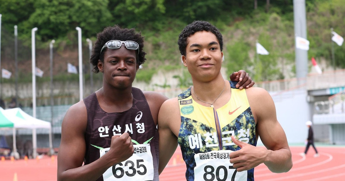 100m 10초 벽 도전하는 나마디와 비웨사, 전국육상선수권 나란히 1,2위