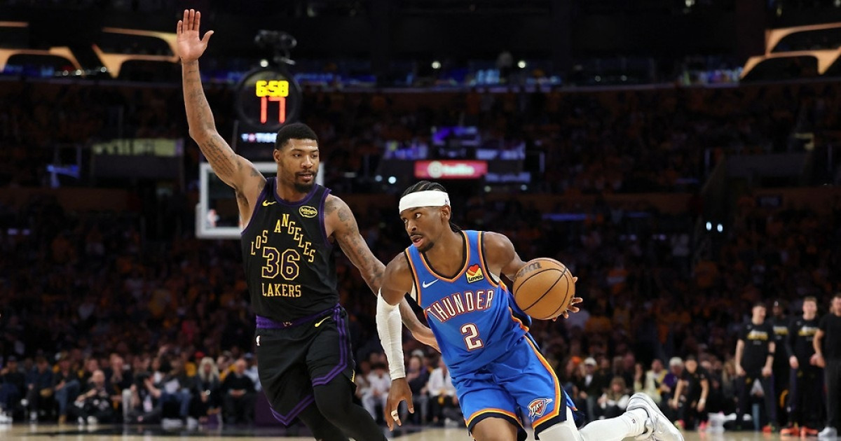 NBA 디펜딩 챔프 OKC, 레이커스에 4연승…서부 결승행