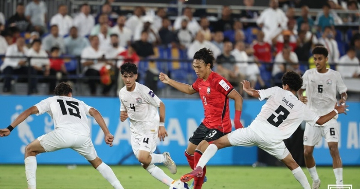 한국 U17 대표팀 경기 장면