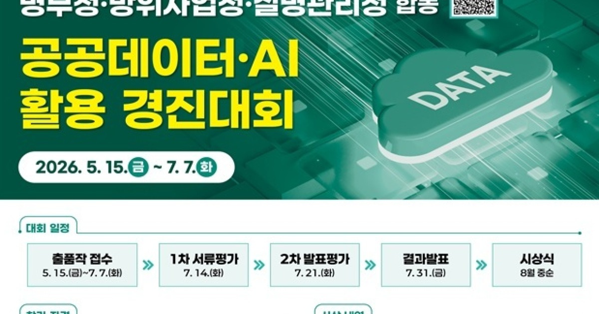 병무청·방사청·질병청, 공공데이터·AI 활용 경진대회 개최