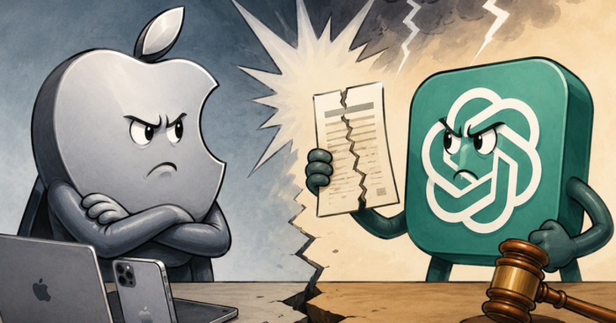 애플·오픈AI 동맹 균열…AI 주도권 놓고 법적 충돌 조짐
