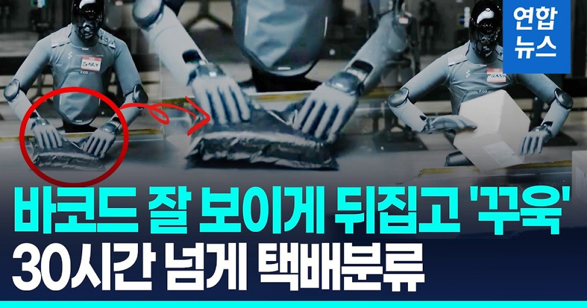 [영상] 바코드 잘 보이게 뒤집고 '꾸욱'…택배 4만개 처리한 'AI 로봇'