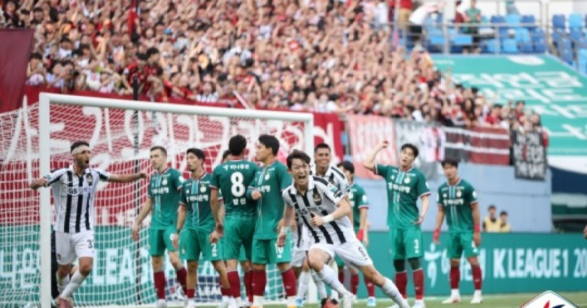 후반 43분 이승모의 헤더가 갈랐다...서울, 대전 2-1 꺾고 단독 선두 굳히기