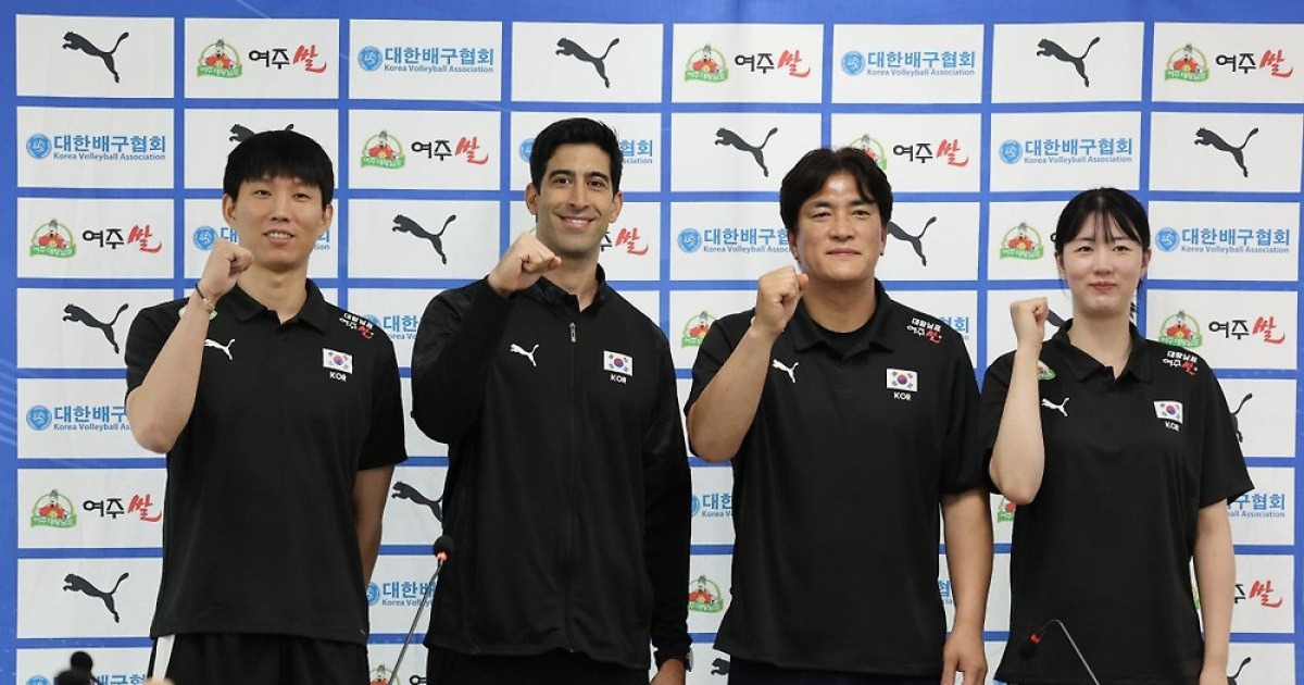 남녀 배구대표팀 출사표…“아시아선수권·AG 포디움이 목표”