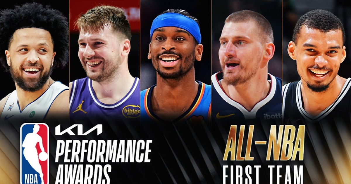 [오피셜] 꿈의 라인업 NBA 퍼스트 팀. SGA, 요키치, 웸비, 돈치치, 커닝햄. 500점 만점 SGA&요키치, 생애 첫 퍼스트 팀 커닝햄