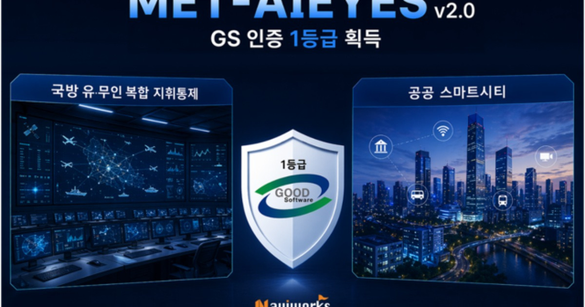 네비웍스, AI 디지털트윈 플랫폼 ‘MET-AIEYES’ GS 인증 1등급 획득