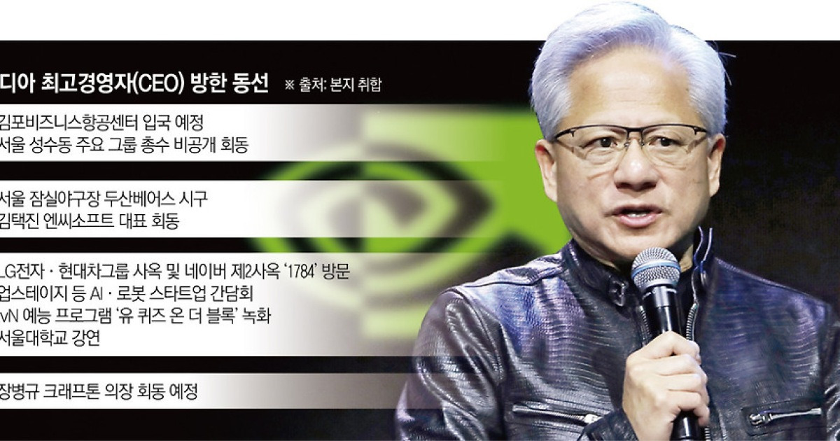 젠슨 황 방한…재계 총수 줄회동, 한국 '피지컬 AI 전선' 넓힌다