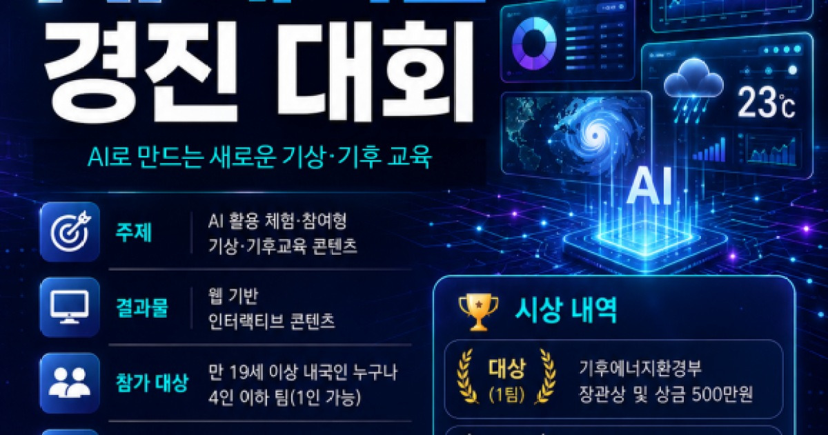 기상청, AI 해커톤 경진대회…총상금 1000만원