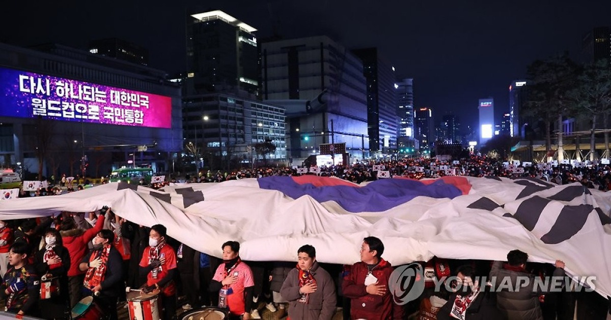 [월드컵] 광화문광장서 다시 '대∼한민국'…한국 경기 거리응원