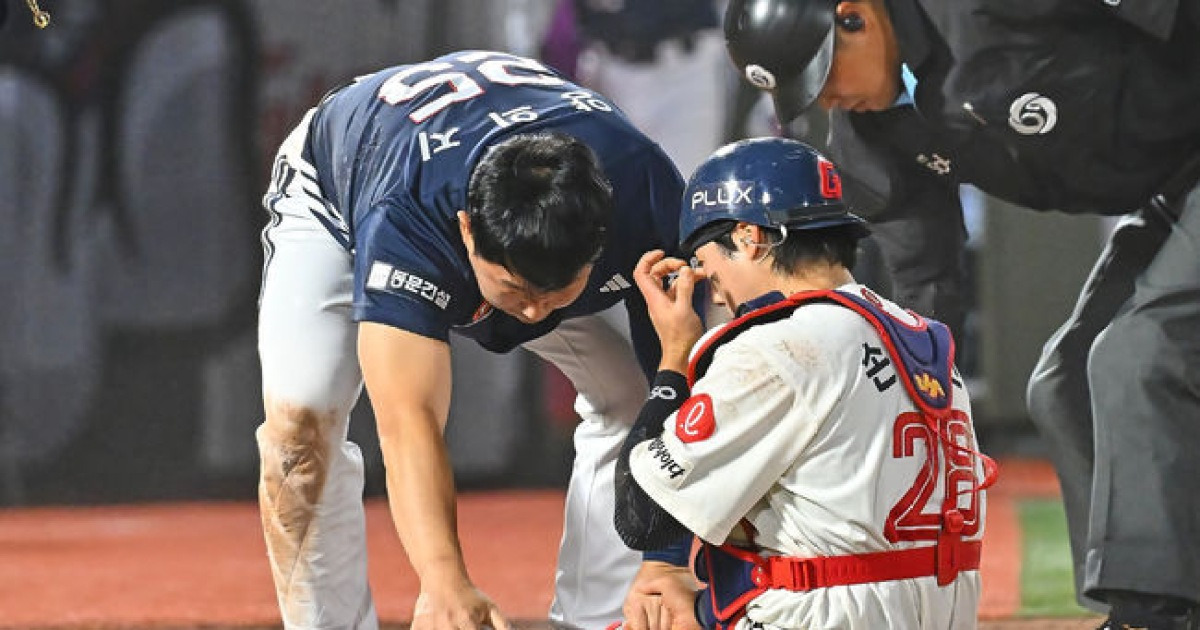 ‘베테랑의 품격’ 양의지, 홈에서 충돌한 후배 손성빈 손 꼭 잡고 따뜻한 위로 [이석우의 마!]