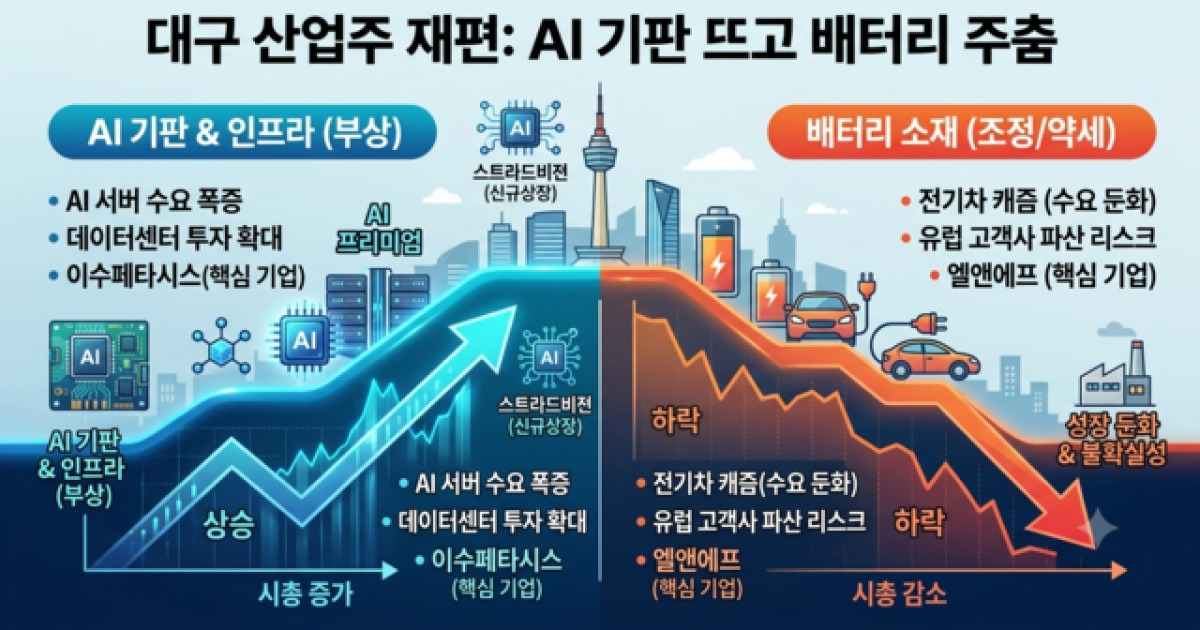 AI기판 뜨고 배터리 주춤…대구 산업주 재편
